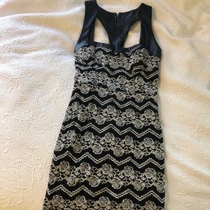 Leather Edge Bodycon dress NEW